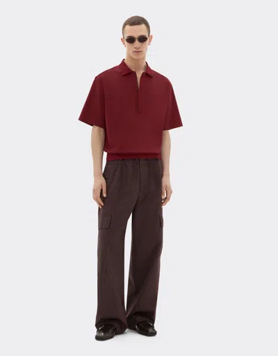 Ferrari Cotton Polo Shirt With 7x7 Check Motif
