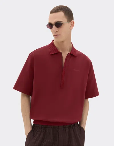 Ferrari Cotton Polo Shirt With 7x7 Check Motif