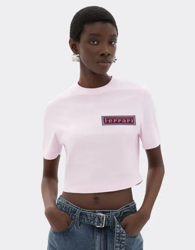 Ferrari Cropped T-shirt With  Patch
