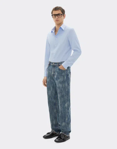 Ferrari Trousers In Needled And Washed Denim