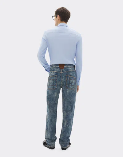 Ferrari Trousers In Needled And Washed Denim