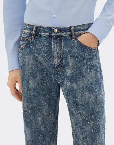 Ferrari Trousers In Needled And Washed Denim