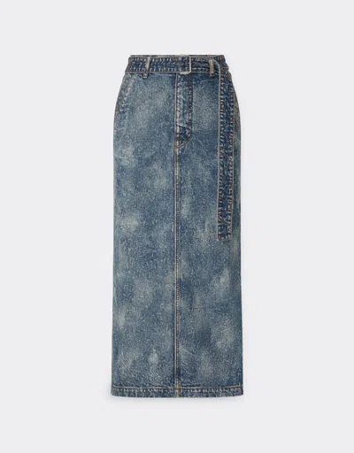 Ferrari Skirt In Needled And Washed Denim
