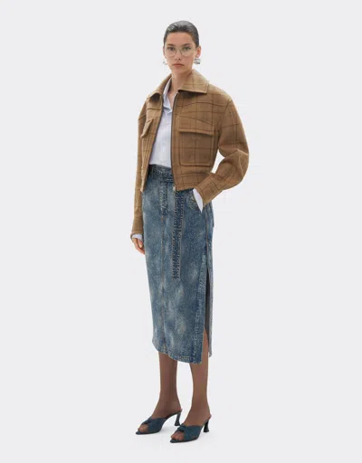 Ferrari Skirt In Needled And Washed Denim