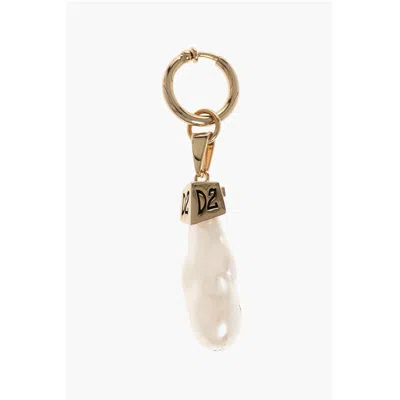 Dsquared2 Metal Clip-on Single Earring With Pearl Shaped Pendant In Gold