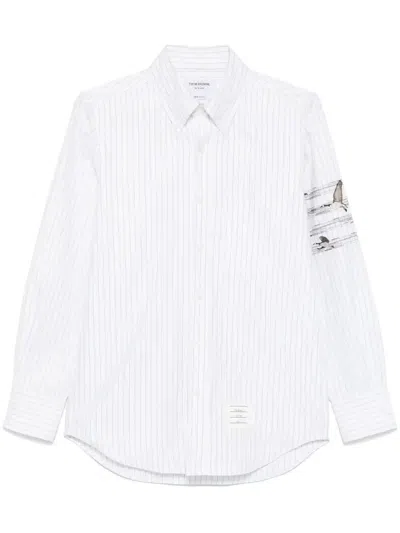 Thom Browne Embroidered-motif Shirt - Men's - Cotton In White