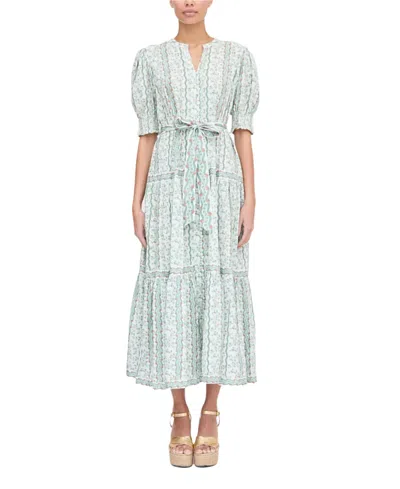 Hill House Home The Yara Short Sleeve Dress In Blue