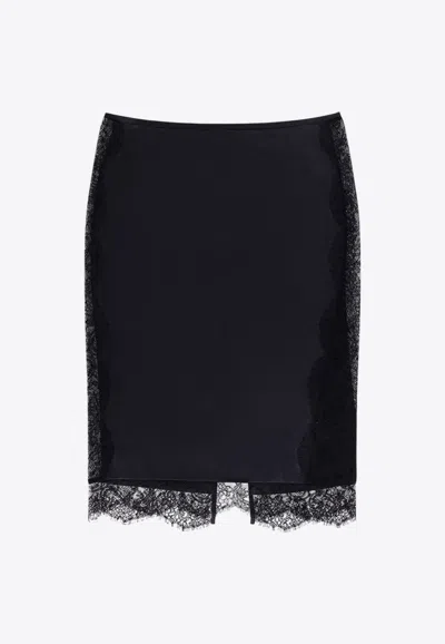Tom Ford Women Silk Skirt With Lace Inserts