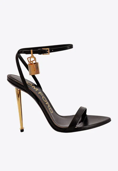 Tom Ford Padlock 85 Naked Pointy Sandals In Calf Leather