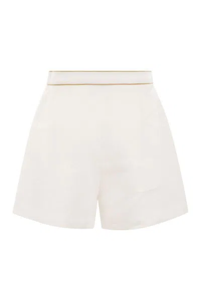 Mvp Wardrobe Bermuda Shorts In Linen In Neutral