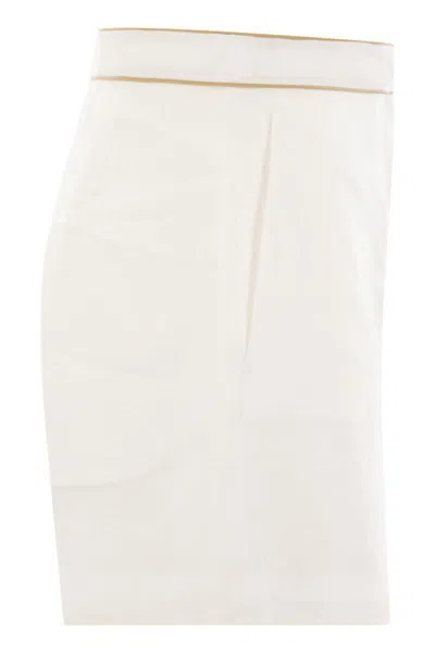 Mvp Wardrobe Bermuda Shorts In Linen In Neutral