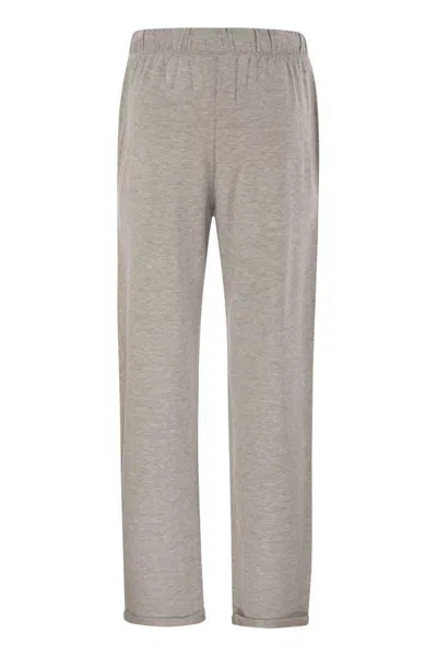 Majestic Filatures Trousers With Drawstring Waist In Gray