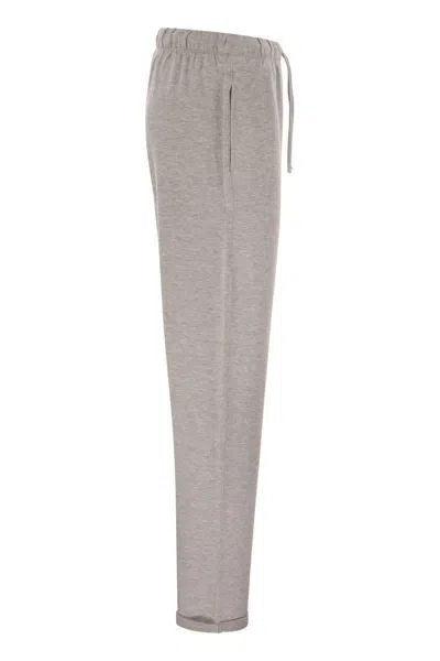 Majestic Filatures Trousers With Drawstring Waist In Gray