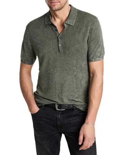 John Varvatos Chatham Crinkle Textured Regular Fit Polo Shirt In Gray