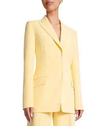 Santorelli Enrica Two-button Jacket In Techno Crepe In Yellow