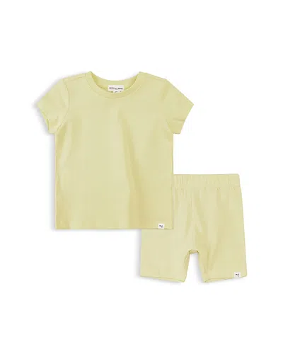 Miles The Label Girls' Tee & Shorts Set - Little Kid In Yellow