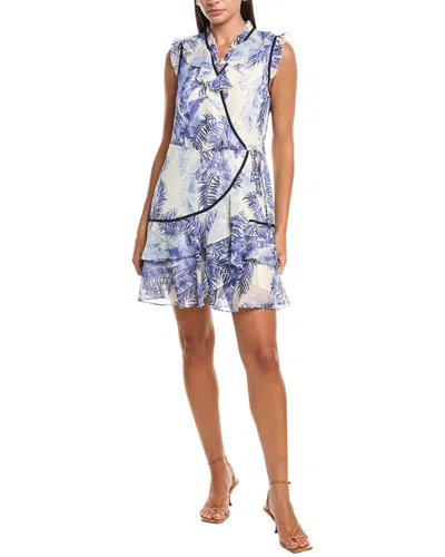 Nicole Miller Brin Lurex Wrap Dress In White