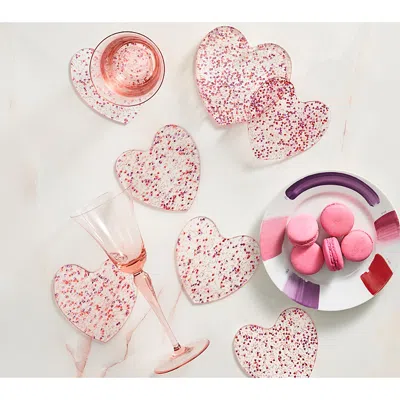 Kim Seybert Sweetheart Pink And Red Coasters, Set Of 6