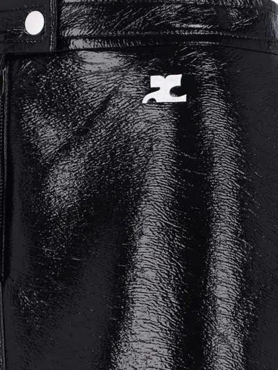 Courrèges Courreges Re-edition Vinyl Effect Mini Skirt Women In Black