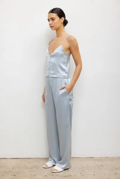 Leset Barb Painter Satin Pants In Blue
