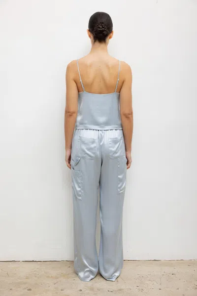 Leset Barb Painter Satin Pants In Blue