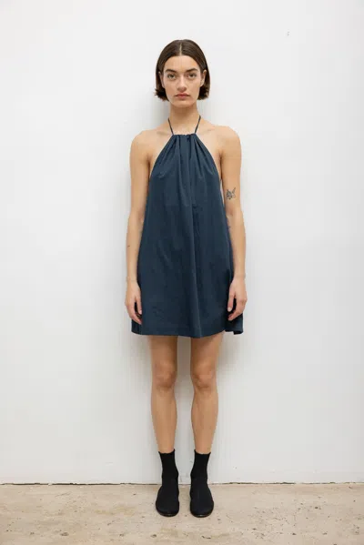 Leset Pre-order: Yoko Halter Mini Dress In Blue
