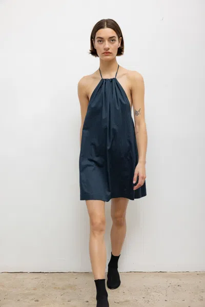 Leset Pre-order: Yoko Halter Mini Dress In Blue