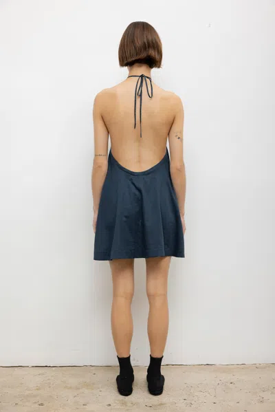 Leset Pre-order: Yoko Halter Mini Dress In Blue