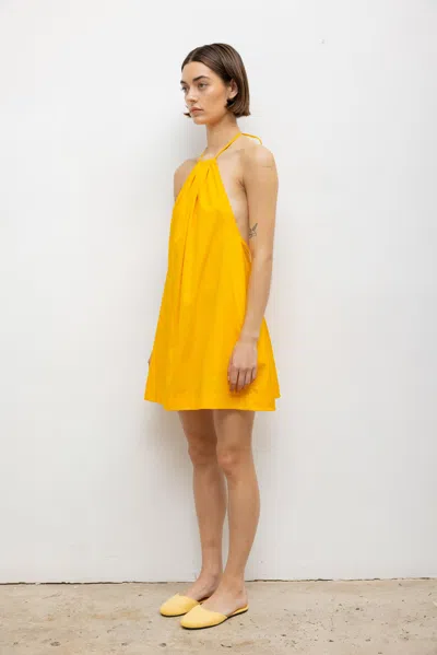 Leset Pre-order: Yoko Halter Mini Dress In Yellow