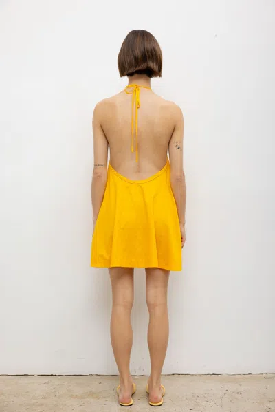 Leset Pre-order: Yoko Halter Mini Dress In Yellow