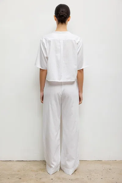 Leset Pre-order: Yoko Short Sleeve Henley In White