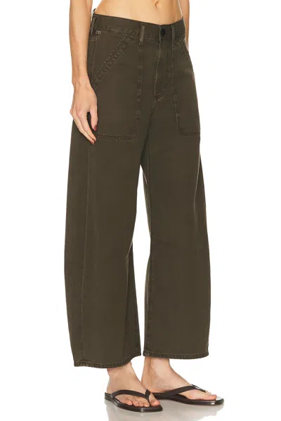 Citizens Of Humanity Ayla High Waist Crop Wide Leg Twill Utility Pants In Black