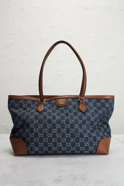 Pre-owned Gucci Denim Ophidia Tote Bag