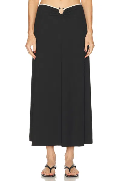 Johanna Ortiz Crinkle Keel Midi Skirt In Black