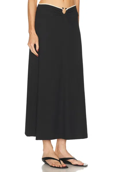 Johanna Ortiz Crinkle Keel Midi Skirt In Black