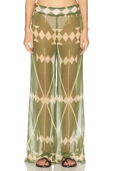 Johanna Ortiz Rapsodia Georgette Wide-leg Pants In Green