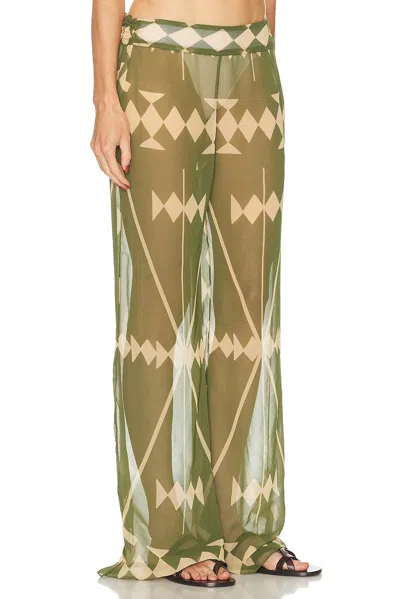 Johanna Ortiz Rapsodia Georgette Wide-leg Pants In Green