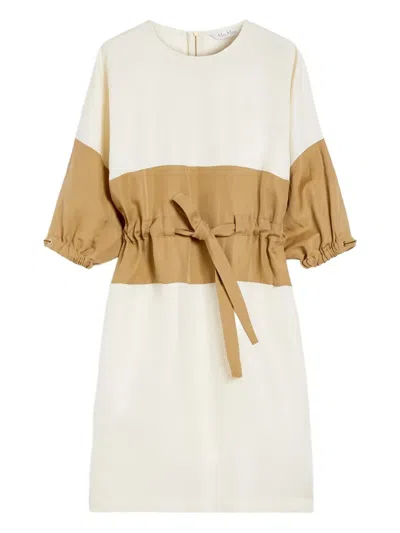 Max Mara Vasto Linen And Silk Sweater Dress In White