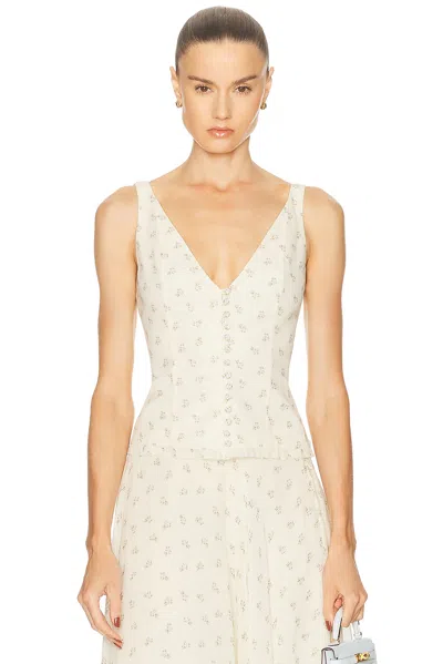 Mirror Palais Buttercream Rose Vest In White