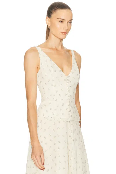 Mirror Palais Buttercream Rose Vest In White