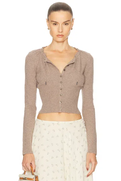 Mirror Palais Drawstring Cardigan In Brown