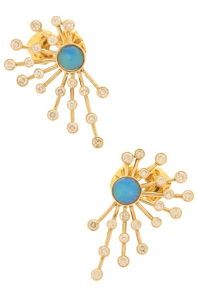 Siena Jewelry Diamond Opal Earrings In Gold