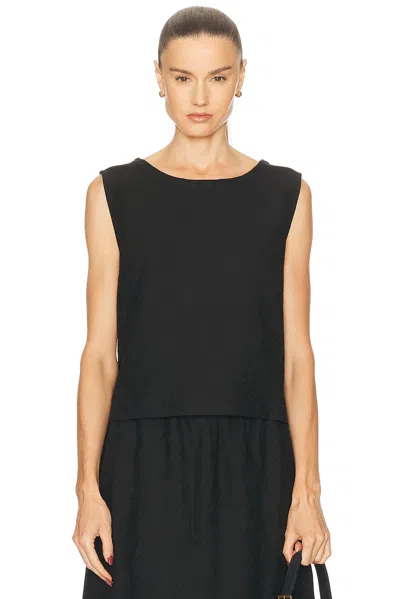 Skall Studio Womens Black Calla Boxy-fit Linen-cotton Top In Black