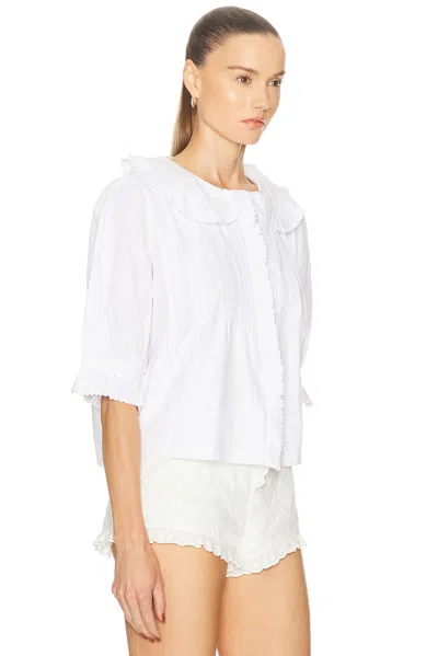 Skall Studio Viola Embroidered Cotton Blouse In White