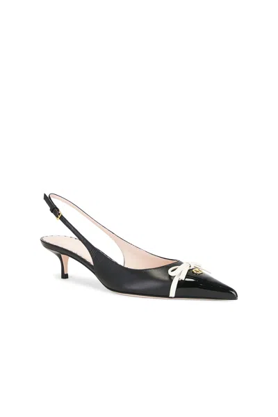 Valentino Bepointy 45 Bow-embellished Leather Slingback Pumps