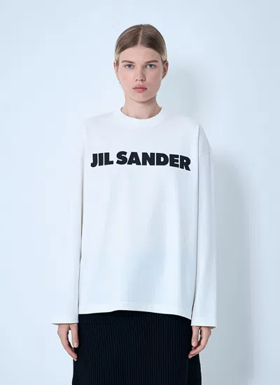 Jil Sander Logo Motif T-shirt In White