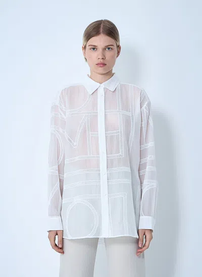 Totême Classic Crochet Shirt In White