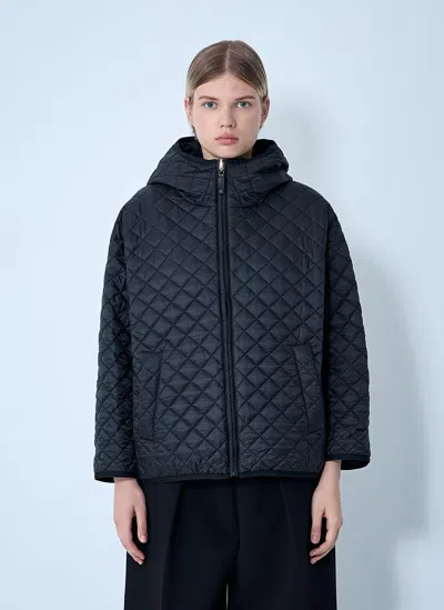 Max Mara Leo Reversible Jacket In Anti-drop Canvas In Black