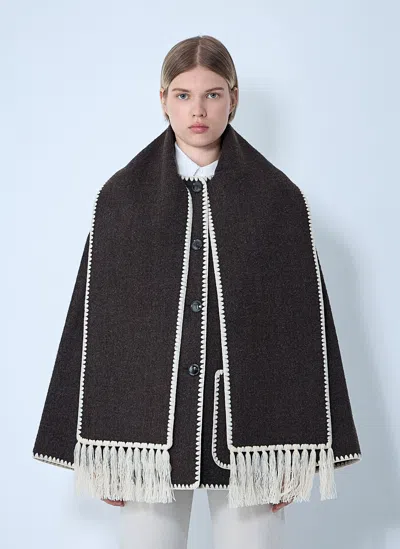 Totême Embroidered Scarf Jacket In Black