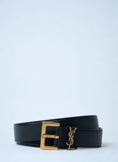 Saint Laurent Cassandre Belt In Black